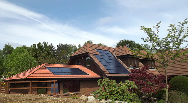 Installation of solar panels on the roofs